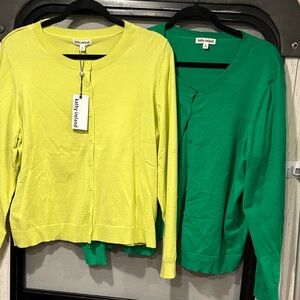 Kathy Ireland Lime and Emerald Cardigans